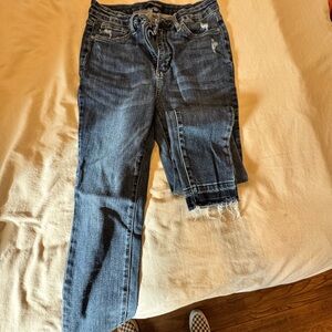 Judy Blue Distressed Skinny Tummy Control Jeans in Dark Blue